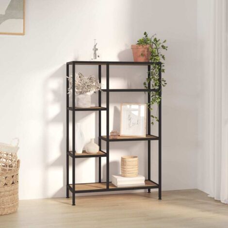 Bibliothèque Déco - Rangement - Étagère à livres 80x30x120 cm Acier et bois d'ingénierie - DH85066