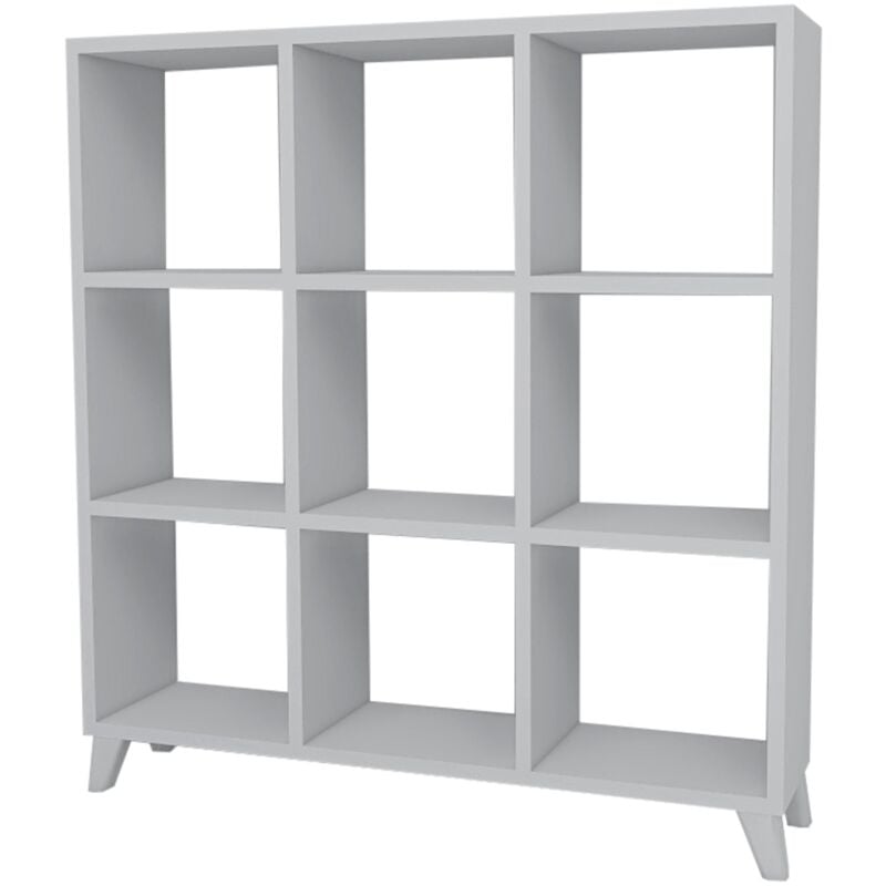 Helloshop26 - Bibliothèque design pour salon étagère style original à 9 compartiments de rangement 100 x 88 x 20 cm blanc