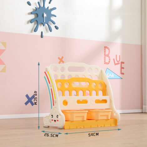 Bibliothèque d'Éveil Pour Enfant Triangle Évolutive, Plastique Éco-Friendly Multi-Couleur, Storage Livres Image 3 Étages 54x49.5x26.5cm, Éducation Montessori Livre Jeux