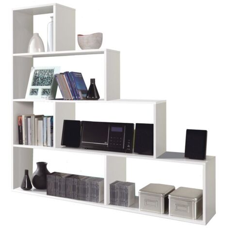 Bibliothèque diviseur design cube blanc cm 145 x 29 x 145 h