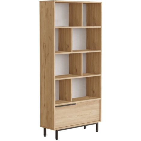 Bibliothèque en bois "Calvin" 83,9 x 29,5 x 175,6 cm - Noyer