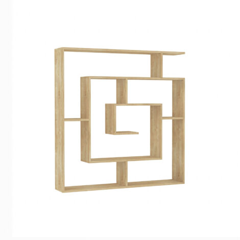 Bibliothèque en bois "Labirent" - 125 x 22 x 129 cm - Beige