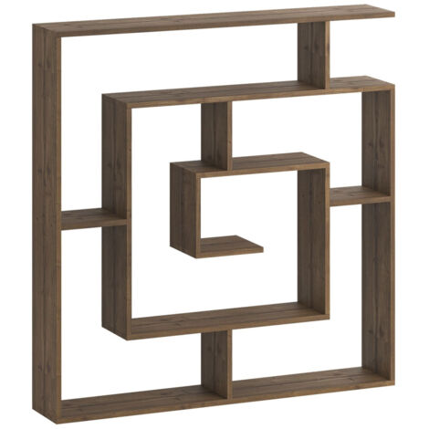 Bibliothèque en bois "Labirent" - 125 x 22 x 129 cm - Marron