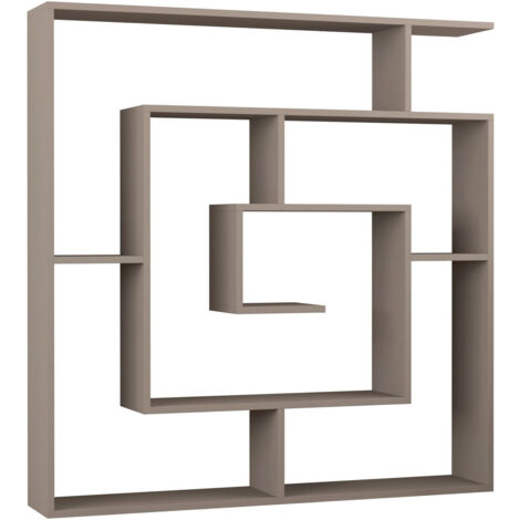 Bibliothèque en bois "Labirent" - 125 x 22 x 129 cm - Moka clair