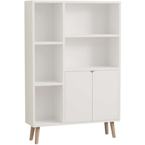 Bibliothèque en bois "Lumo" - 80 x 24 x 120 cm - Blanc