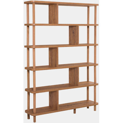 Bibliothèque en bois "Meta" - 120 x 28 x 168 cm - Marron