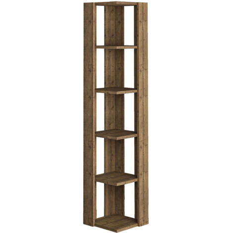 Bibliothèque en bois "Nati" - 32 x 32 x 161 cm - Marron