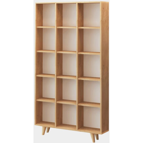 Bibliothèque en bois "Zipa" 100 x 25 x 184 cm - Chêne