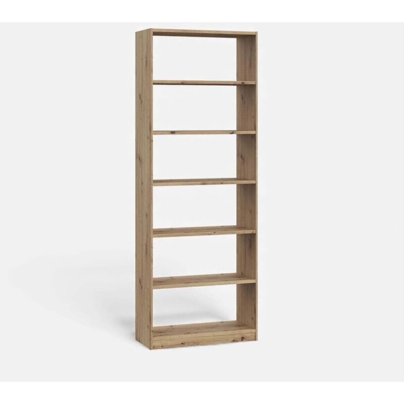 Bibliothèque en chêne artisan 5 étagères 80x220 cm Candlekeep Bibliothèque en chêne artisan 5 étagères 80x220 cm Candlekeep