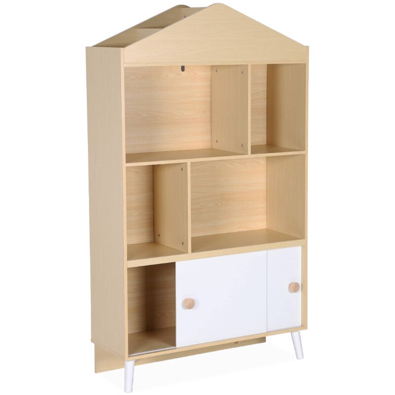 Sweeek - Bibliothèque enfant 2 portes. étagères