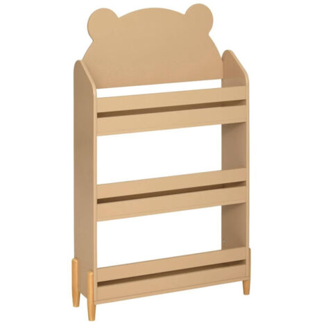 Bibliothèque enfant 3 niveaux Ourson MDF beige Atmosphera