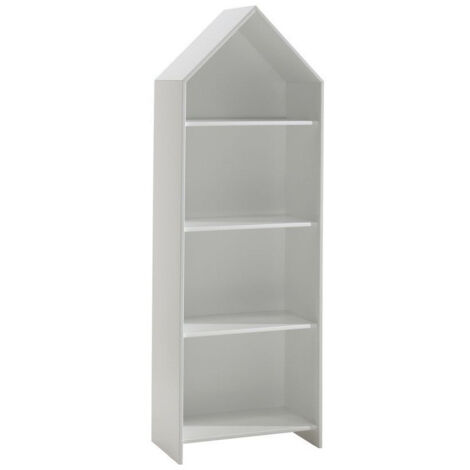 Bibliothèque enfant 4 niveaux bois laqué blanc Camila