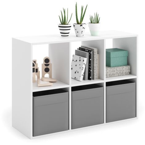 Bibliothèque enfant blanche 2x3 – Panneaux stratifiés 18mm – Compartiments spacieux pour livres et jouets – Design moderne