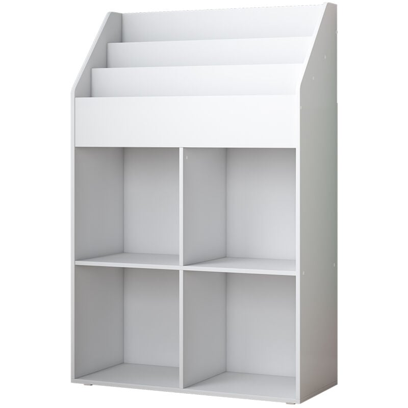 Bibliothèque enfant Conny, Blanc, 72 x 111 cm avec 4 étagères pour les boîtes pliantes Vicco