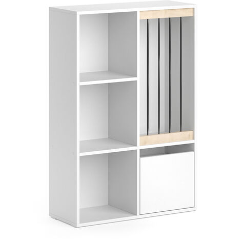 Vicco – Bibliothèque enfant blanche 72 x 107,8 x 29,2 cm – Panneau de particules 16 mm – 3 étagères ouvertes avec tiroir – Pour chambre d'enfant