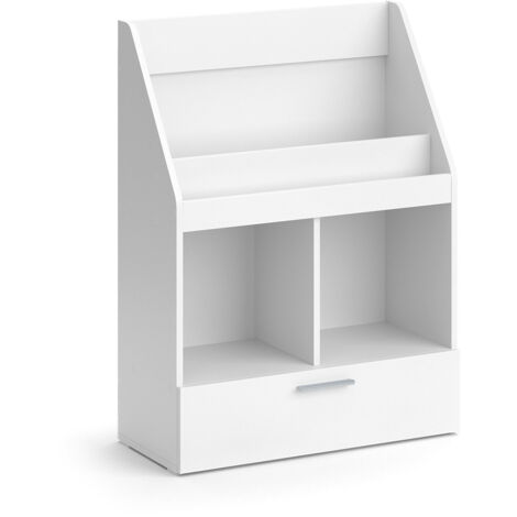 Bibliothèque enfant Luigi, Blanc, 72 x 96.2 cm avec tiroir, Vicco