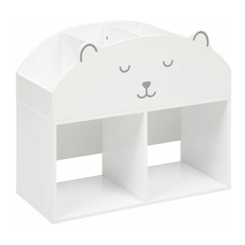 Bibliothèque Enfant Ourson 64cm Blanc