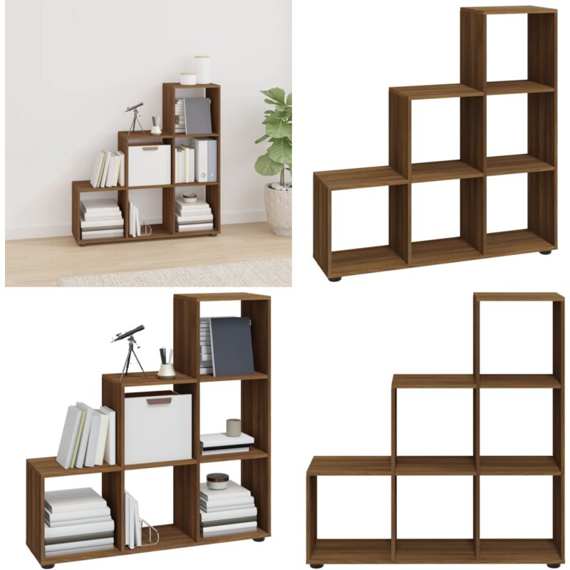 Vidaxl - Bibliothèque escalier Chêne marron 107 cm Bois d'ingénierie - Bibliothèque - Étagère - Meuble De Rangement - Bibliothèque Échelle