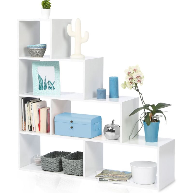 Bibliothèque escalier lina bois blanc