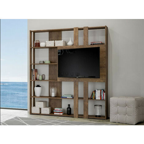 Bibliothèque et meuble TV bois noyer Bamka 178 cm