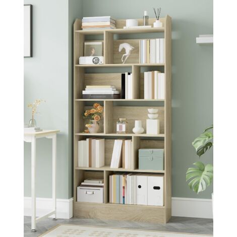 Bibliothèque, Étagère à 6 Niveaux, Meuble de Rangement Livres