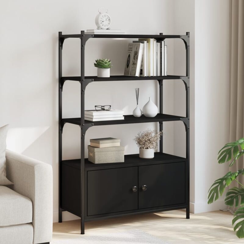 Maisonchic - Bibliothèque, Etagère à livres, Meuble de Rangement à 3 niveaux noir 70x30x109,5 cm bois d'ingénierie design in