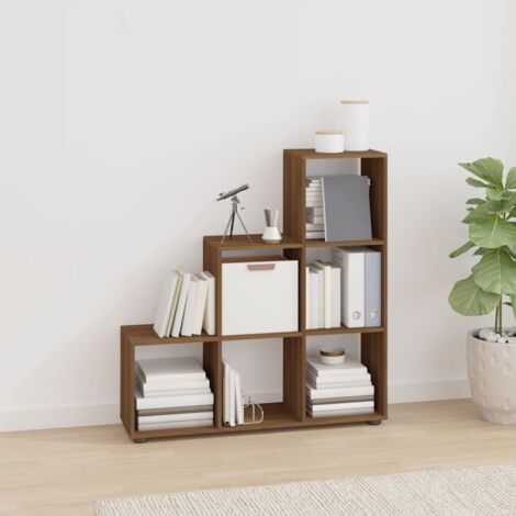 Bibliothèque, Etagère à livres, Meuble de Rangement escalier Chêne marron 107 cm Bois d'ingénierie DESIGN IN