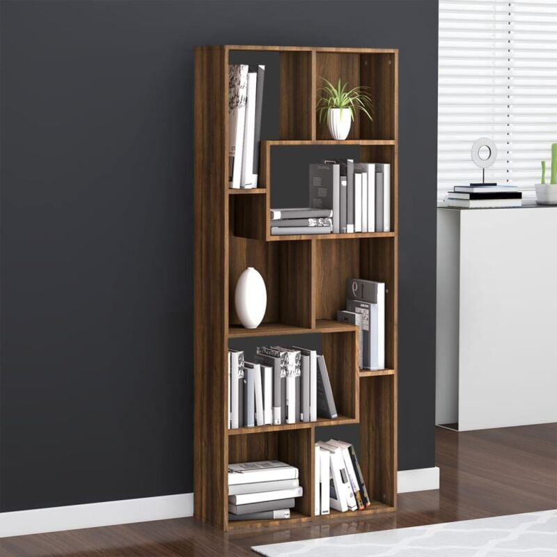Maison Chic - Bibliothèque, Etagère à livres, Meuble de Rangement Chêne marron 67x24x161 cm Bois d'ingénierie design in