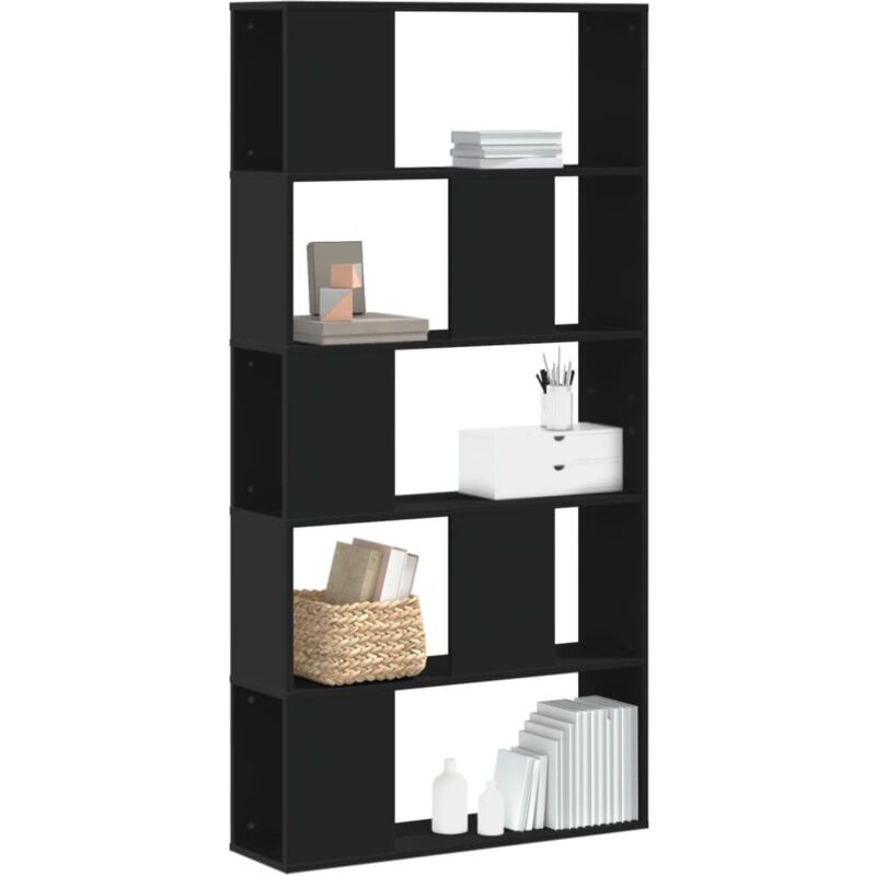 Vidaxl - Bibliothèque 5 niveaux noir 80,5x23,5x162,5 cm bois ingénierie