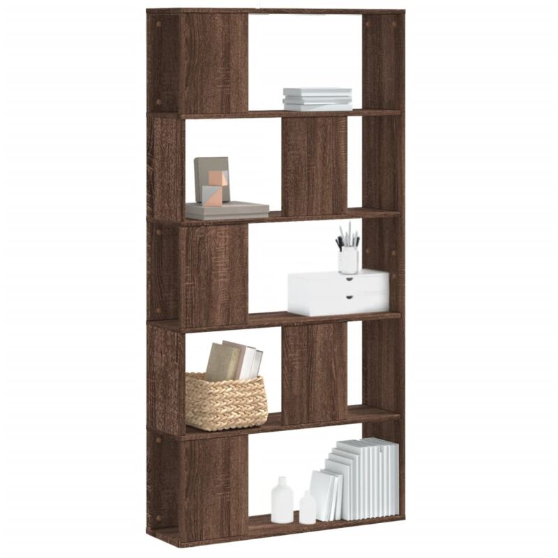 vidaXL Bibliothèque 5 niveaux chêne marron bois ingénierie