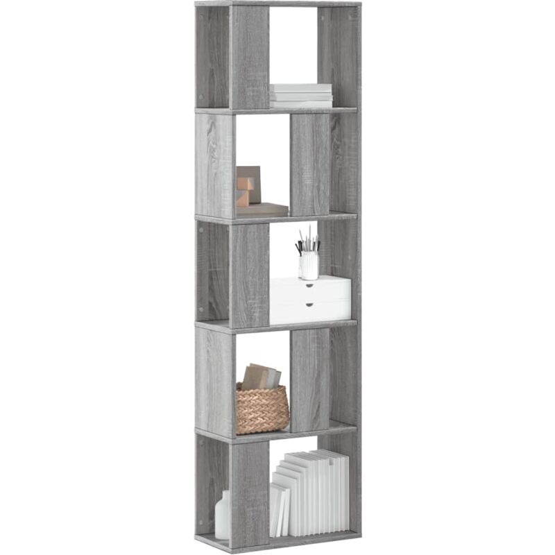 Vidaxl - Bibliothèque 5 niveaux sonoma gris bois d'ingénierie