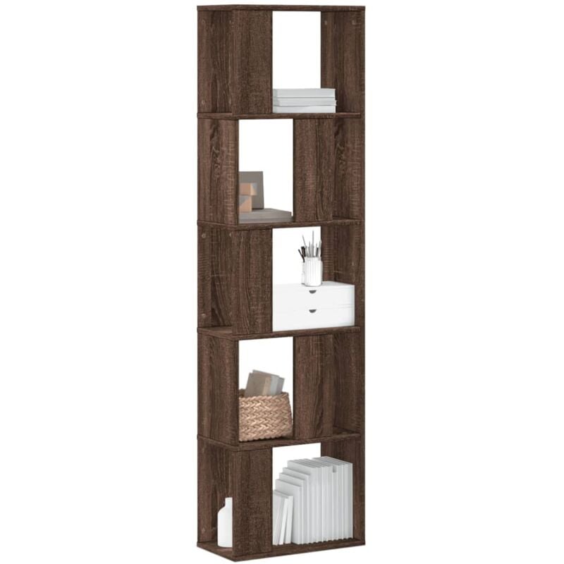 Vidaxl - Bibliothèque 5 niveaux chêne marron bois ingénierie