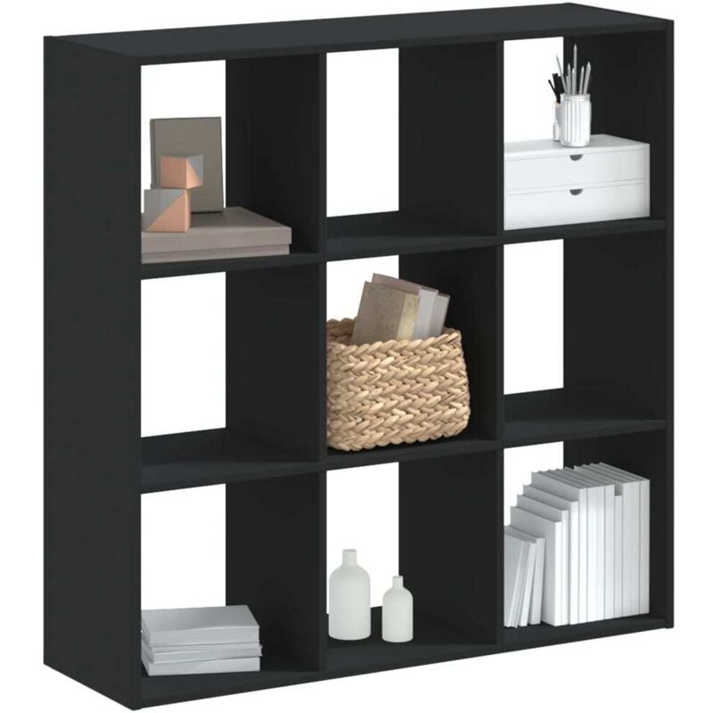 Bibliothèque noir 102x32x102 cm bois d'ingénierie