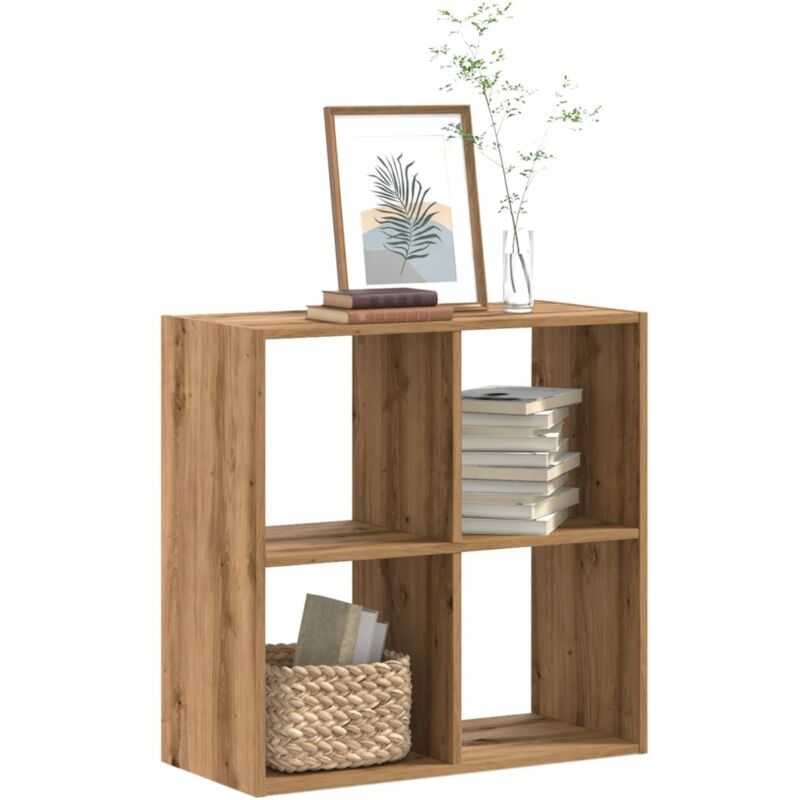 Bibliothèque chêne artisanal 68,5x32x68,5 cm bois d'ingénierie Vidaxl