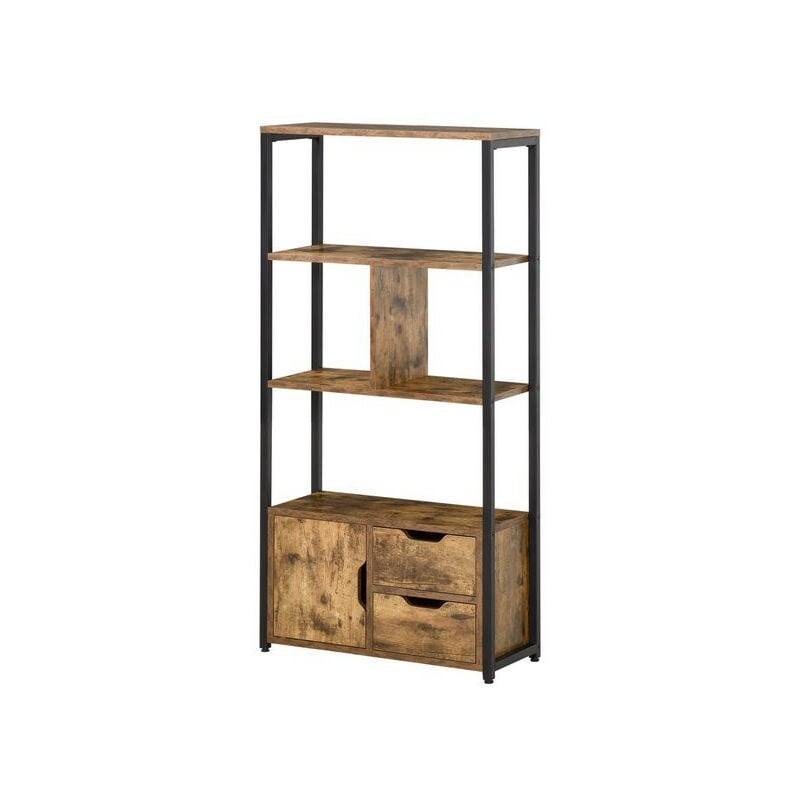 MH - Bibliothèque étagère abesses bois vieilli