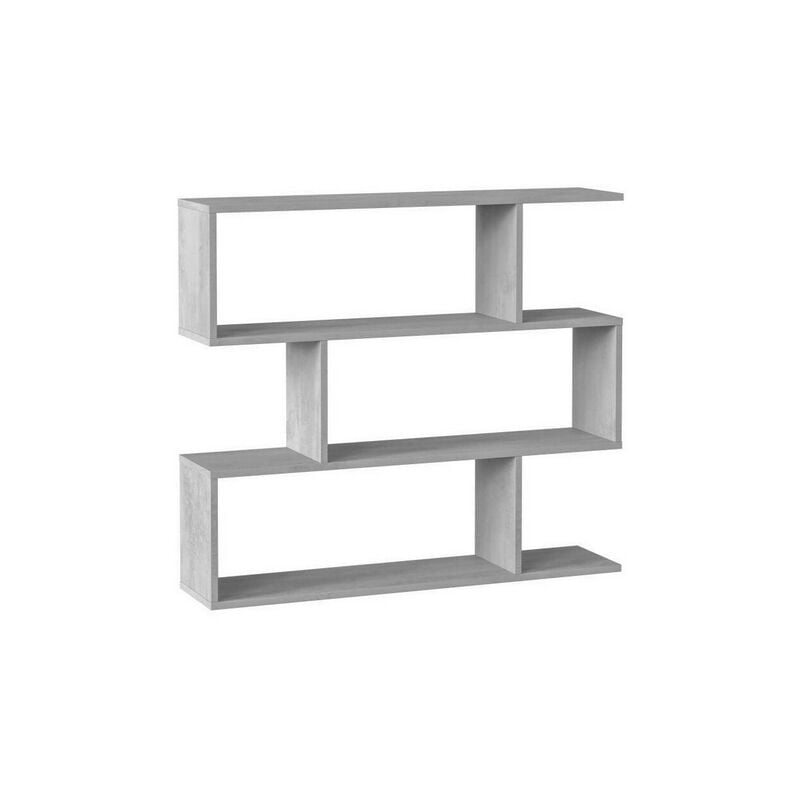 Bibliotheque étagere athena - Décor imitation béton - 3 niveaux - 97 x 110 x 24 cm