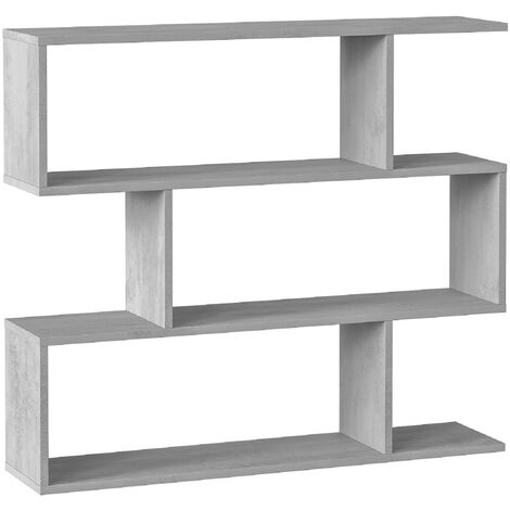 Bibliothèque, étagère basse 3 niveaux en bois mélaminé - Longueur 110 x Profondeur 24 x Hauteur 97 cm -PEGANE-