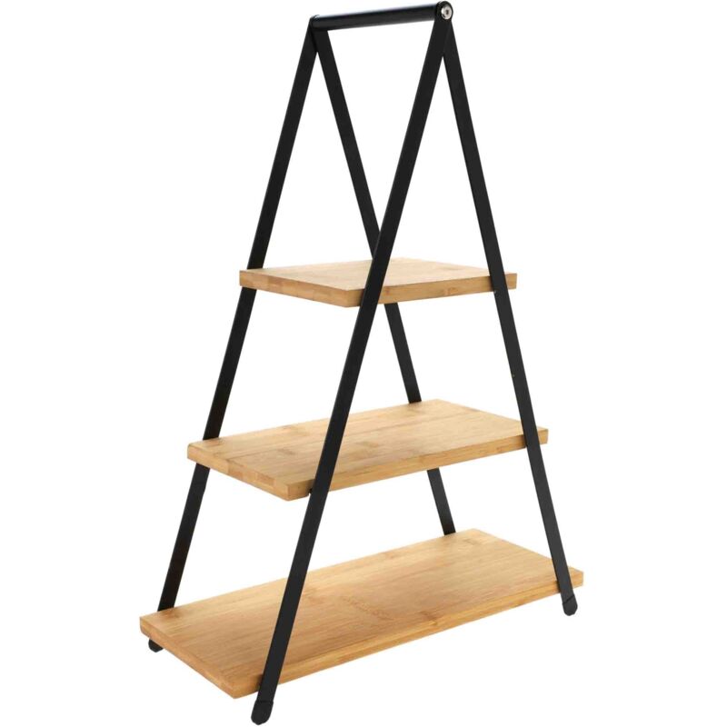 Ikodm - Bibliothèque, étagère Bibliothèque à échelle, étagère de rangement, présentoir de plantes industrielles vintage, meuble d'appoint pour bureau