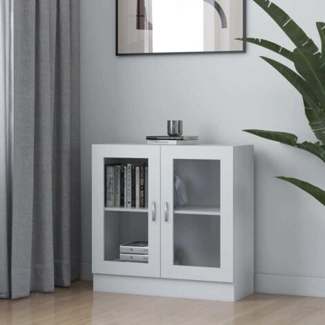 Bibliothèque Étagère de Rangement - Armoire à vitrine pour Bureau Salon Chambre Cuisine Blanc 82,5x30,5x80 cm Aggloméré BV372557 - BonneVie