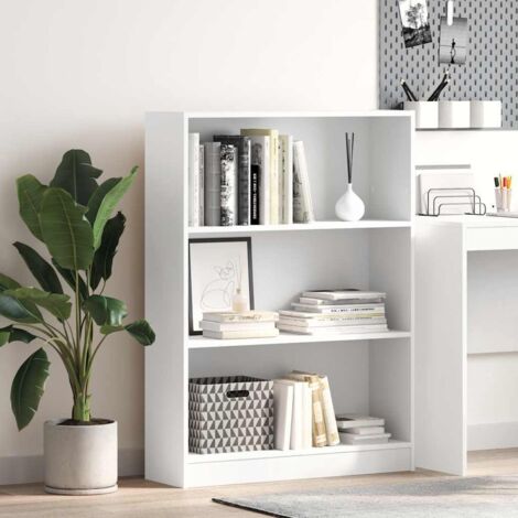 Bibliothèque-Étagère de Rangement blanc 80x24x109 cm bois d'ingénierie 684552