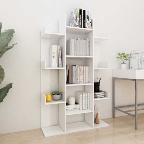 Bibliothèque-Étagère de Rangement Blanc 86x25,5x140 cm Bois d’ingénierie 843788