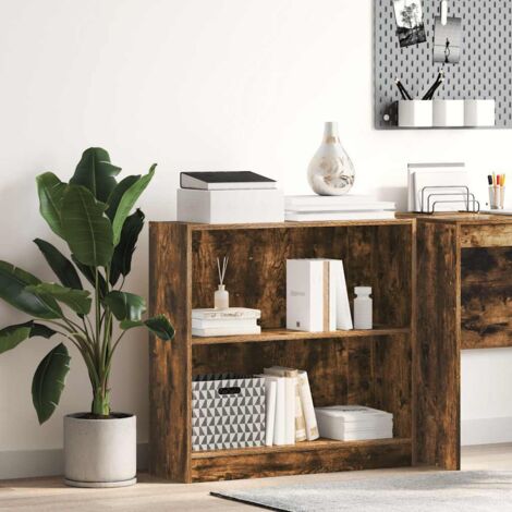 Bibliothèque-Étagère de Rangement chêne fumé 80x24x76 cm bois d'ingénierie 997926