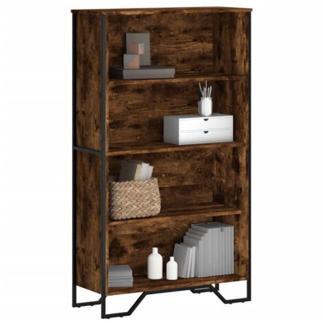 Bibliothèque-Étagère de Rangement chêne fumé 80x31x137,5 cm bois d'ingénierie 571717