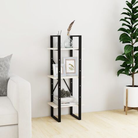 Bibliothèque, Étagère de Rangement, Meuble Étagère à 3 niveaux Blanc 40x30x105 cm Bois de pin massif WFE344194 DESIGN IN