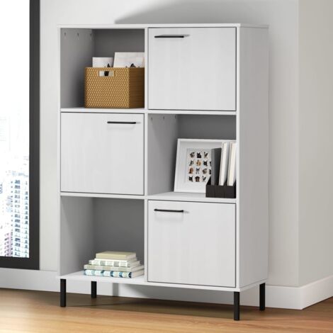 Bibliothèque, Étagère de Rangement, Meuble Étagère avec pieds en métal Blanc 90x35x128,5 cm Bois OSLO WFE264044 DESIGN IN