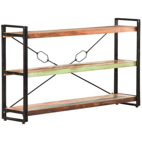 Bibliothèque, Étagère de Rangement, Meuble pour Dossier, Armoire de Rangement 3 niveaux 140x30x80 cm Bois de récupération massif AXZ39758