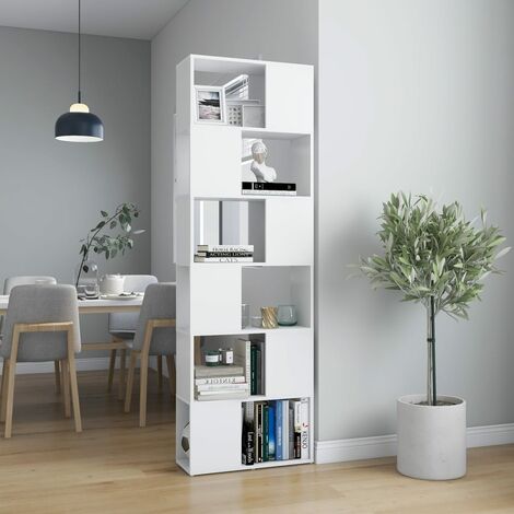 Bibliothèque, Étagère de Rangement, Séparateur de pièce, Meuble pour Dossier Blanc 60x24x186 cm AXZ10624