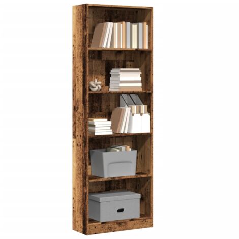 Bibliothèque-Étagère de Rangement vieux bois 60x24x176 cm bois d'ingénierie 326735
