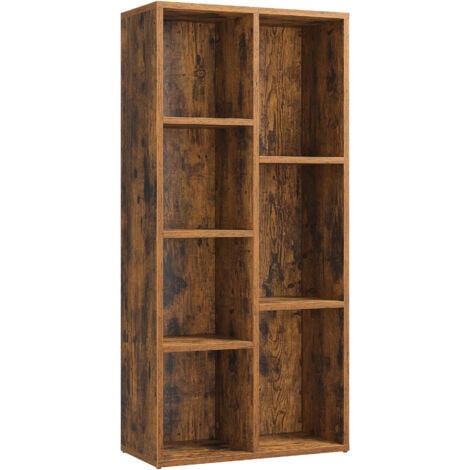 VASAGLE Bibliothèque, Étagère, Meuble de Rangement avec 7 Compartiments, Étagère sur Pied, Bibliothèque Cubique, pour Salon, Bureau, Salle à Manger, Blanc Nuage