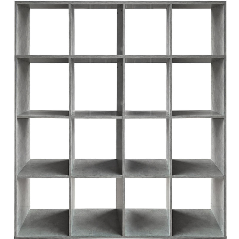 Mucola - <strong>bibliotheque</strong> etagere murale a dossiers beton gris 16 compartiments armoire